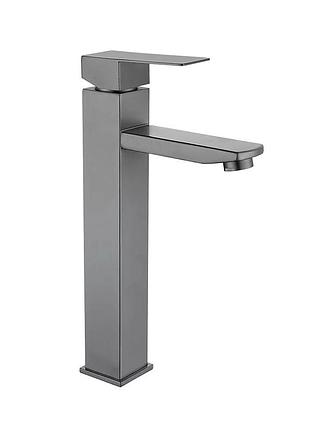 Змішувач для умивальника wezer pro11-02-gungrey, збройова сталь
