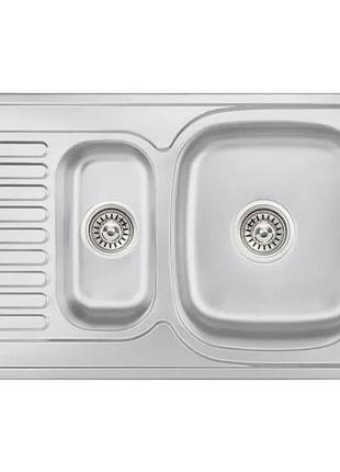 Кухонная мойка wezer 7850(08) satin 780x500x180 мм + сифон