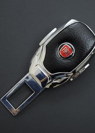 Заглушка ременя безпеки метал "fiat" (1шт) цинк.сплав + шкіра (тип №3)