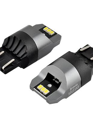 Світлодіод 12/24v t20/5 білий w21/5w 6x3020smd 330lm 6000k "brevia" canbus №10111 (2шт)