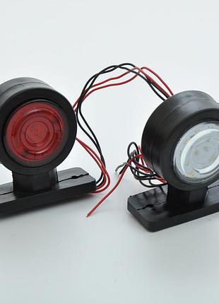 Габарит "ріжки" прямий 8,5см 12/24v червоний+білий 10+10 led "mrt" л-070 (2шт)