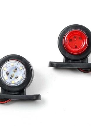 Габарит "ріжки" прямий 5см 12/24v червоний+білий 6+6led "thoc auto" тн-400(1шт)
