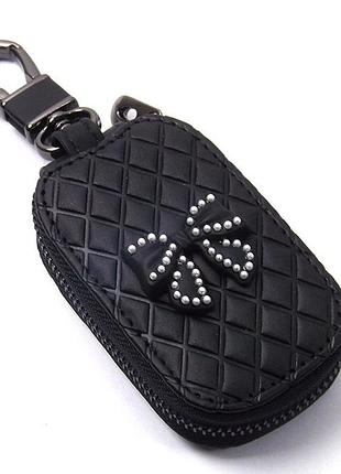 Чохол для ключів з карабіном бантик gucci (ромби)