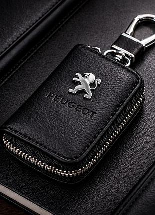 Чохол для ключів з карабіном peugeot (шкіра)
