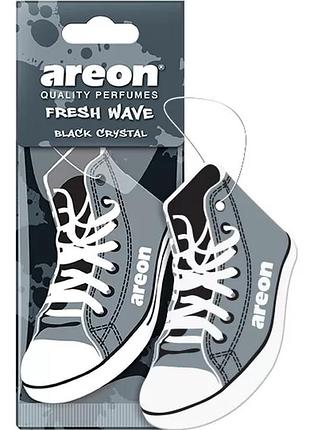 Освежитель сухой лист кеды - "areon" - fresh wave - black crystal (черный кристал) (10шт/360ящ)