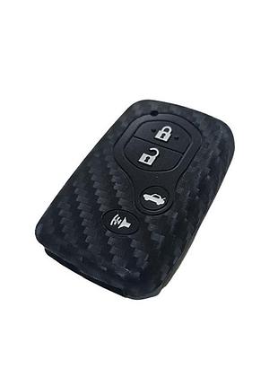 Чехол на пульт сигнализации силиконовый toyota hnd 4 carbon 981 (4038)