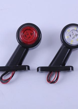 Габарит "рожки" косой 8см 12/24v красный+белый 6+6led fr0107" fplas "турция (2шт.)