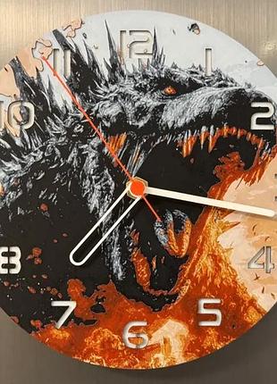 Настенные часы «godzilla: burning roar» — 3d-печатанный декор для фанатов кино 170мм