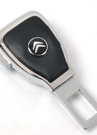 Заглушка ременя безпеки метал "citroen" (1шт) цинк.сплав + шкіра (тип №5)