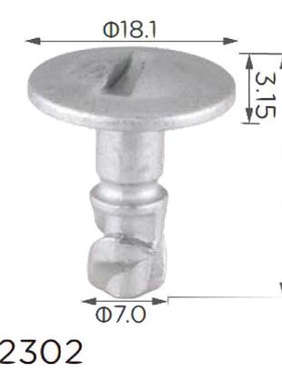 Гвинт h2302 із швидкою фіксацією volkswagen,audi,skoda,seat,mercedes (8d0805121, 19987)( уп. 100 шт.