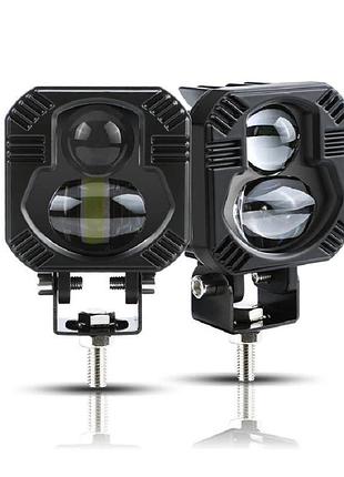 Фара-led-bi квадрат p-66-40w 65*65*50мм 10-80v w/w 4 390