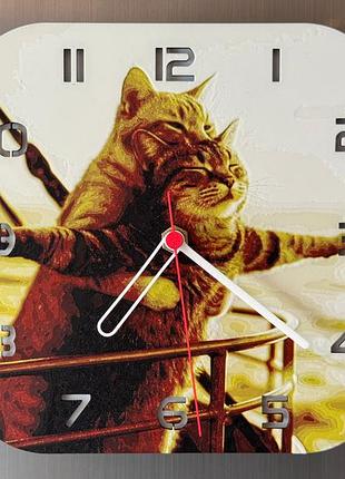 Настінний годинник "котячий титанік" чарівний і веселий декор для дому3d друк 245 мм