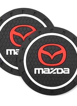 Коврики в подстаканник антискользящие mazda 7см 2шт