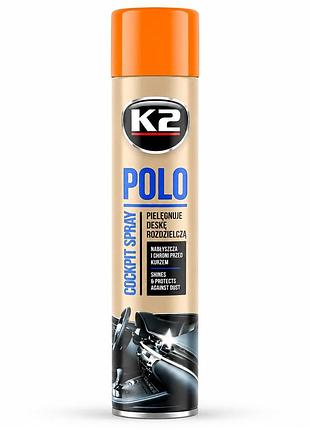 Полироль торпеды спрей 750ml "k2" polo peach (персик) k4070 (12шт/ящ)