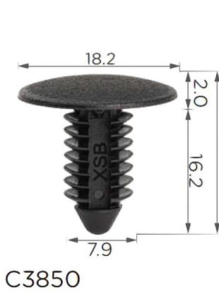 Клипсы c3850 обшивки дверей hyundai,kia (8574606000, 85746-06000-lx) (уп. 100 шт)
