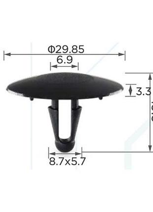 Кліпси c0010 обшивки капота (oem 9046709006, 90467-09006, 10867) (уп.100шт)
