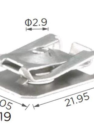 Скоба h2319 под винт l-21,95x15,05 d=2 bmw,toyota (07147330002, 9018906177)( уп. 100 шт.)