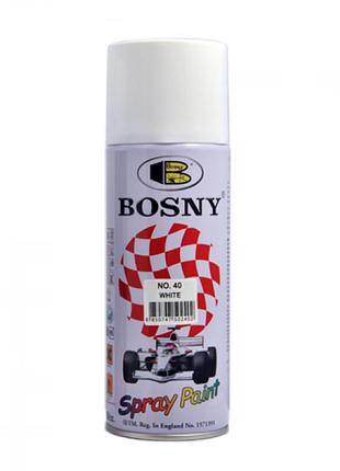 Фарба білий глянець 400ml "bosny" №40 (12шт/уп)