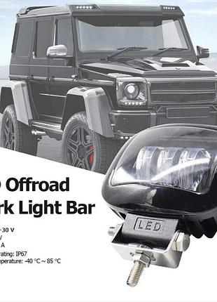 Фара-led квадрат 45w (15w*3) 10-30v 120*100*60mm ближнє/flood лінзована+дхо 88-45w