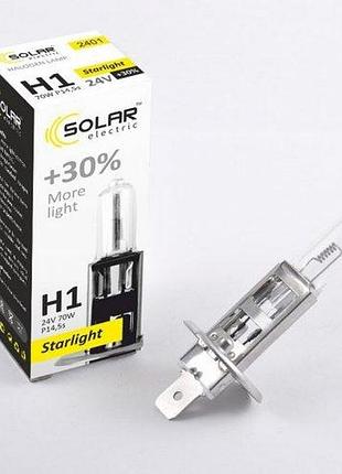 Лампа 24v h1 70w +30% starlight "solar" (1шт) (2401) (10шт/уп)