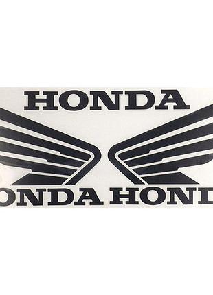 Наклейка плотерная "honda" крылья 18х8см черная
