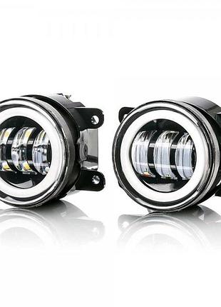 Протитуманні led фари лінза з дхо та поворотом d=87мм 10-30v/15w 7000k (2шт) 3625