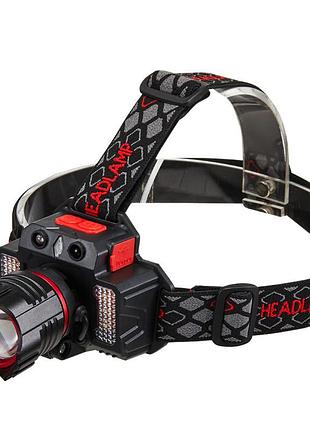 Фонарик налобный x-balong bl-t23, 6 режимов, акб, сенсор, powerbank, zoom