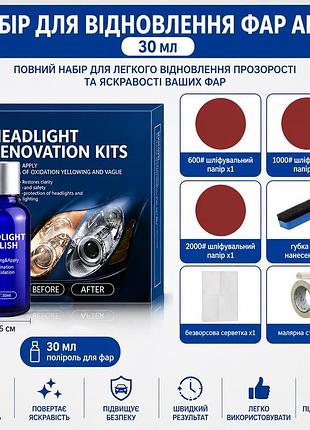 Набір для відновлення фар headlight renovation kits 30ml