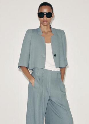 Короткий лляний блейзер zw collection