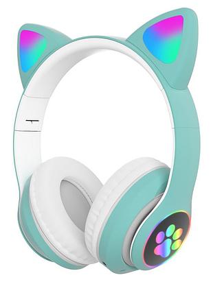 Наушники bluetooth детские stn-28 cat bt v5.0 (зеленый)