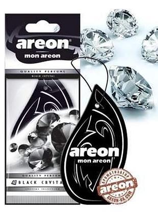 Освежитель сухой лист - "areon" - mon лист - black crystal (черный кристал) (10шт/уп)