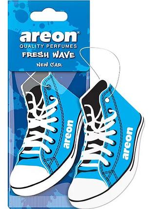 Освежитель сухой лист кеды - "areon" - fresh wave - new car (новая машина) (10шт)