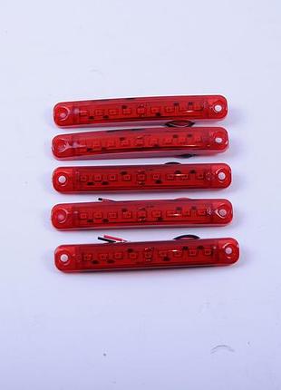 Габарит - червоний - 100х15мм - 12/24v led 9 діодів - "thoc auto" тн-912 (5шт)