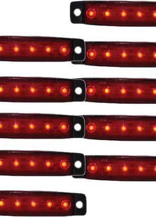 Габарит - красный - 100х10мм - 12/24v led 6 диодов - 201306/к (5шт/уп.)