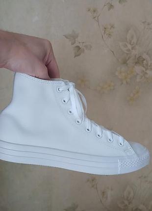 Кеди converse високі на стопу 28,5 см натуральна мяка преміум шкіра