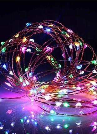 Гирлянда провод 5м mt0370, rgb 2*aa