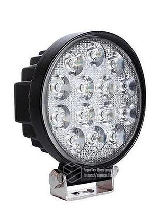 Фара-led круг 42w 200mm (3w*14) 10-30v дальний со стробоскопом (1шт) c042w (mini-42w)