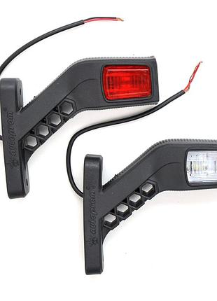 Габарит "ріжки" косий 13см 12/24v червоний+білий+жовтий 1+1+2led "ceray" л-091 (2шт/уп)