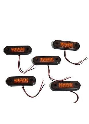 Габарит - помаранчевий - 85х24мм - 12/24v led 4 діоди - "thoc auto" тн-0011 (2шт)