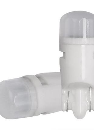 Світлодіод 12v т10 білий smd 2-2835 матова кераміка +120lm (№25)