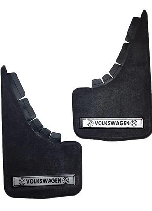 Брызговики малые "volkswagen" серебренн. надпись, мягкая структурная резина "mud-flaps" (2шт)