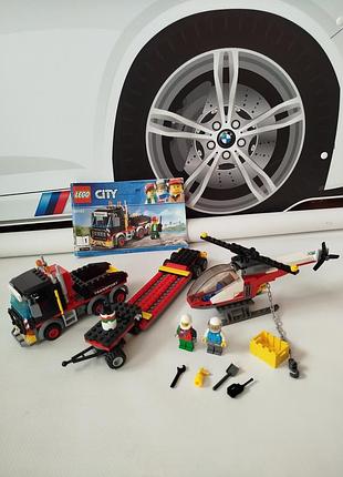 Конструктор lego city 60183 перевозчик вертолета - heavy cargo transport 310 деталей.