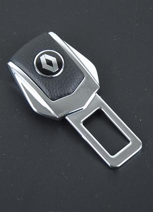 Заглушка ременя безпеки метал "renault" (1шт) цинк.сплав + шкіра (тип №2)