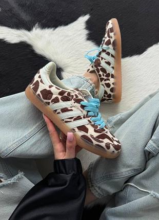 👟 кеди adidas samba giraffe 🦒 print / blue laces premium / наложка bs👟