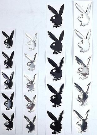 Наклейка силиконовая "playboy" черная малая (5шт.)