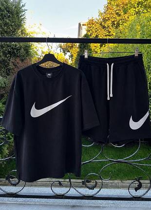 Літній чоловічий спортивний оверсайз костюм футболка і шорти nike