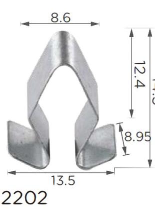 Скоба h2202 в=14.3 д=13.5 ш=9 vw, audi, skoda,seat (4a0-867-276, 4a0867276)( уп. 100 шт.)