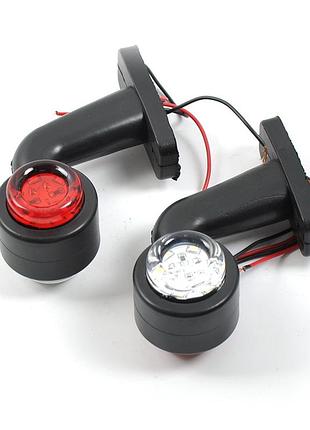 Габарит "рожка" кривый 8см 12/24v красный+белый 6+6led "yasa"mini (2шт)