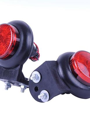 Габарит "ріжки" прямий 8см 12/24v червоний 4 led + 2болта односторонній л-102(2 шт)