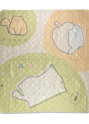 Коврик для пикника водостойкий naturehike cnk2350ws010, 210x240 см, светло-салатовый с принтом